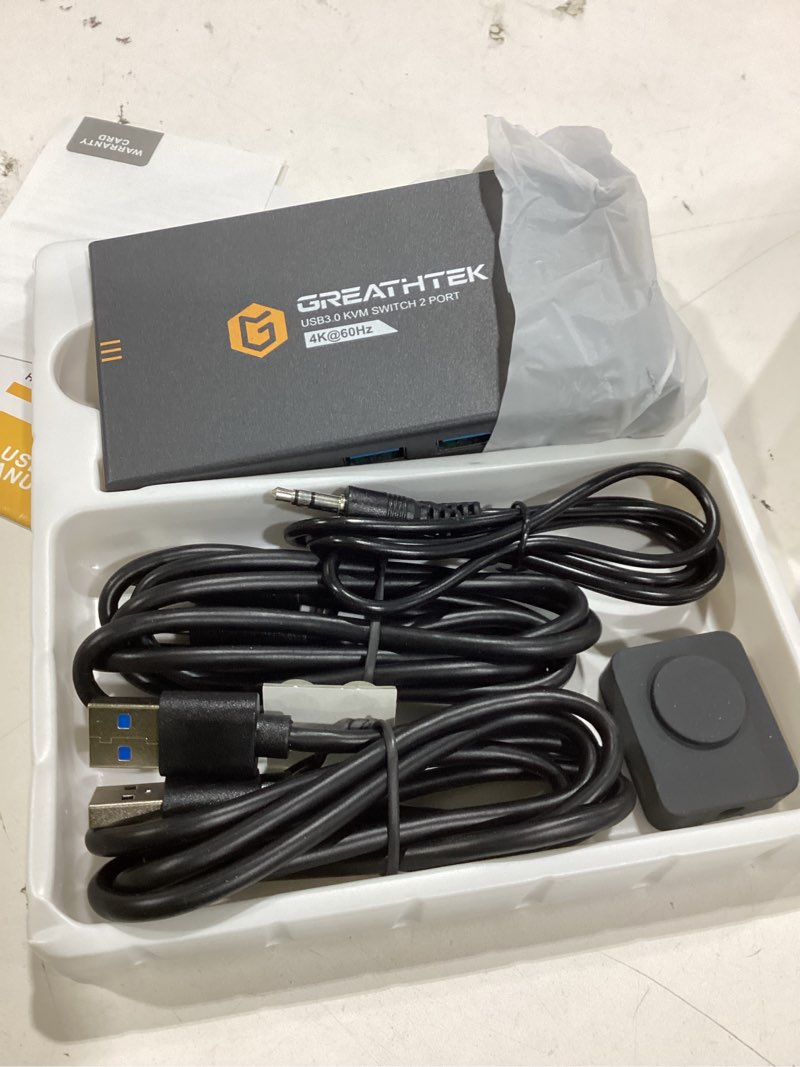 Condition photo showing Good Condition for usb3.0 kvm switch 2 port hdmi, 4k@60hz kvm switch 1 monitors 2 computers with 3 usb3.0 ports, hdmi kvm switches for 2 pcs share 1 monitors and usb devices, support button switch, edid ink blue
