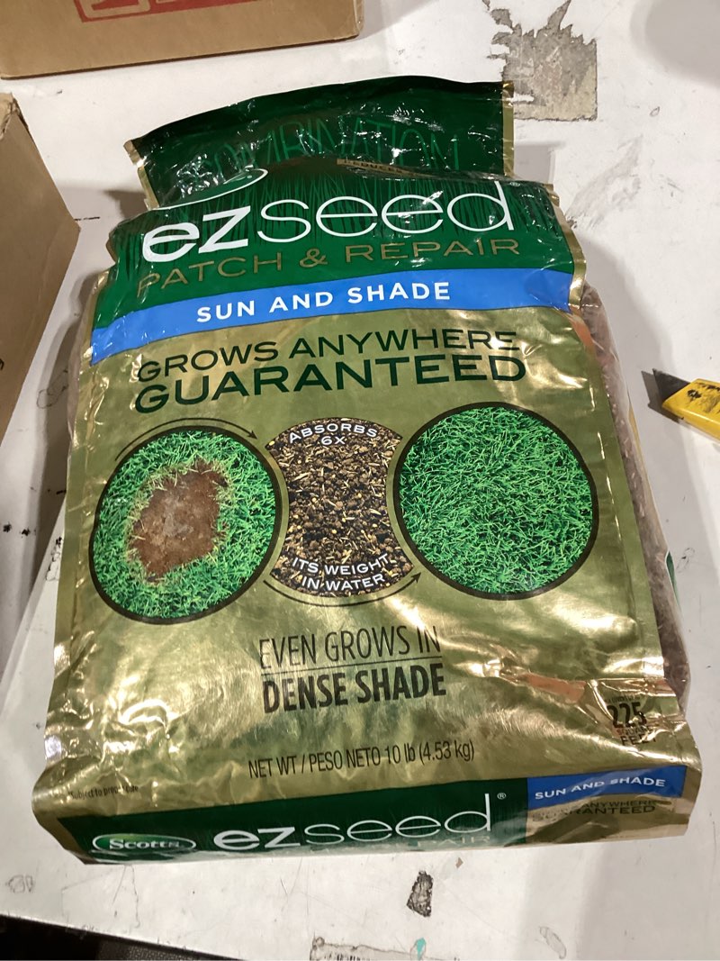 Condition photo showing New/Like New for scotts ez seed patch & repair for sun and shade combination mulch, sun and shade grass seed and fertilizer for bare spots and repair, grows anywhere, 10 lbs. 10 lb. 1 pack