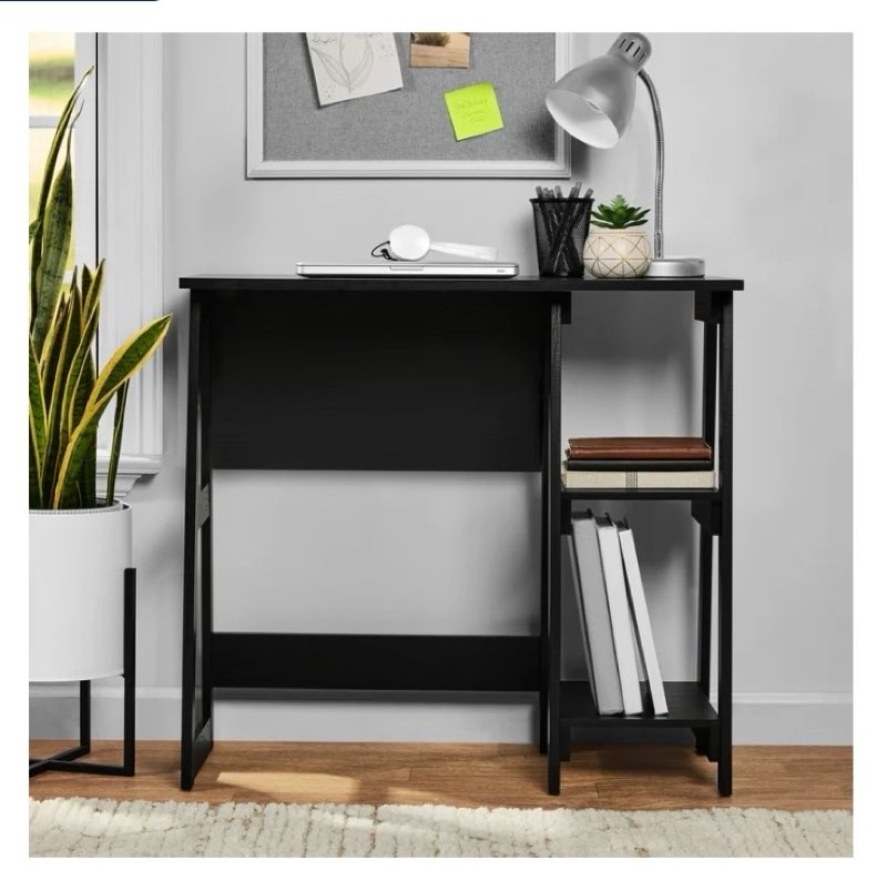 mainstays quick assembly desk, black finish