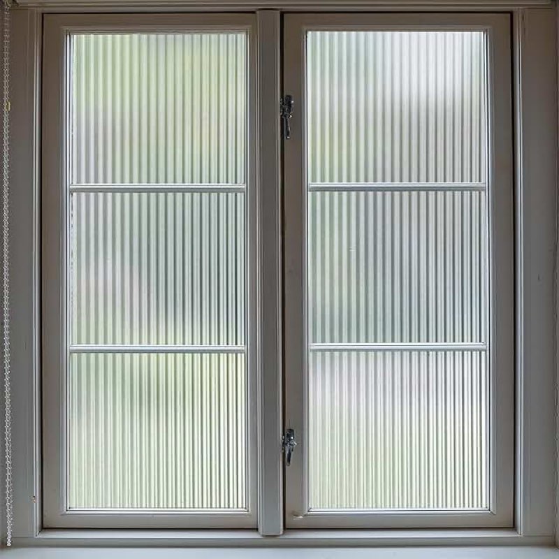VELIMAX 1/2-Inch Reeded Glass Window Film, Frosted Reeds Window Film, Window Privacy Film, 3D Window