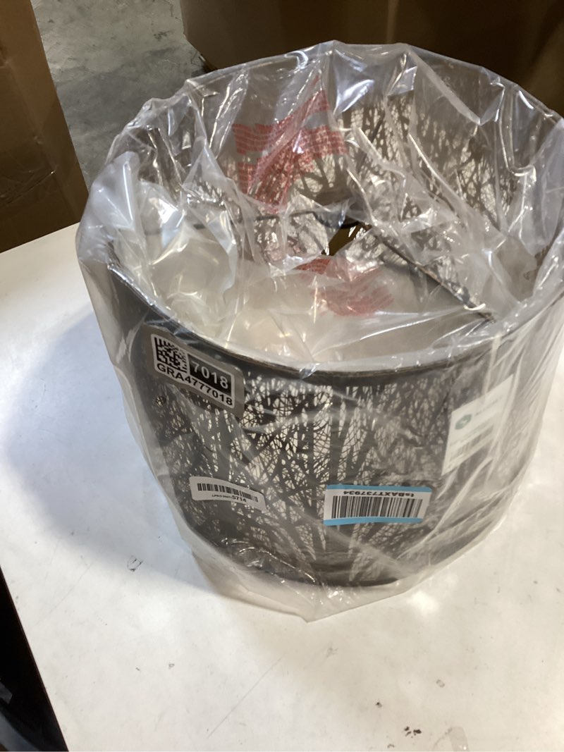 Condition photo showing Good Condition for alucset extra large lampshade 14'' top 16'' bottom 11'' high etched metal forest design metal lamp shade for floor lamps in living room, bedroom, decor, spider fitter, antique bronze and gold plated antique bronze&gold