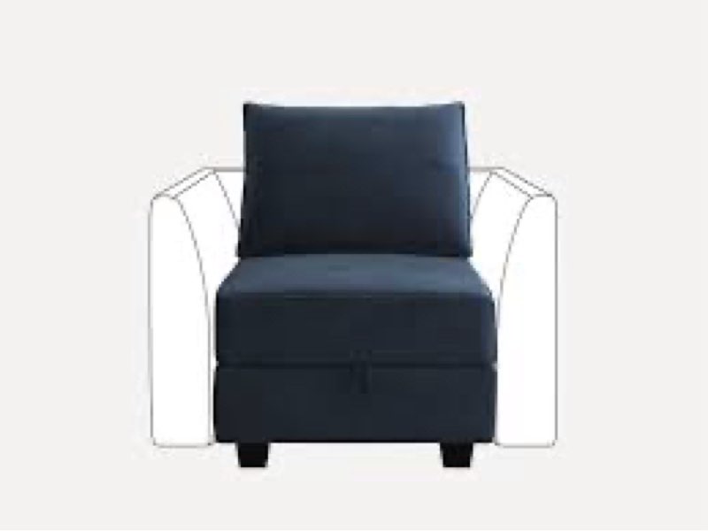 Velvet Armless Single Chair Storage Seat Module For Sectiional moud