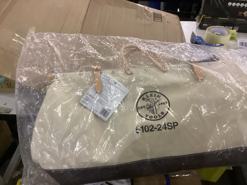 Condition photo showing Good Condition for Klein Tools 5102-24SP Deluxe Canvas Tool Bag 24-Inch Made of Natural Canvas with 17 Interior Pockets and Detachable Shoulder Strap