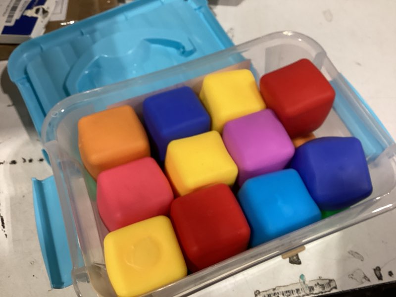 Condition photo showing New/Like New for 24 pack slow rising stress cube, large size dough stress balls fidget toys for stress relief, pull stretch fidgets for classroom prize box toys, classroom reward for student