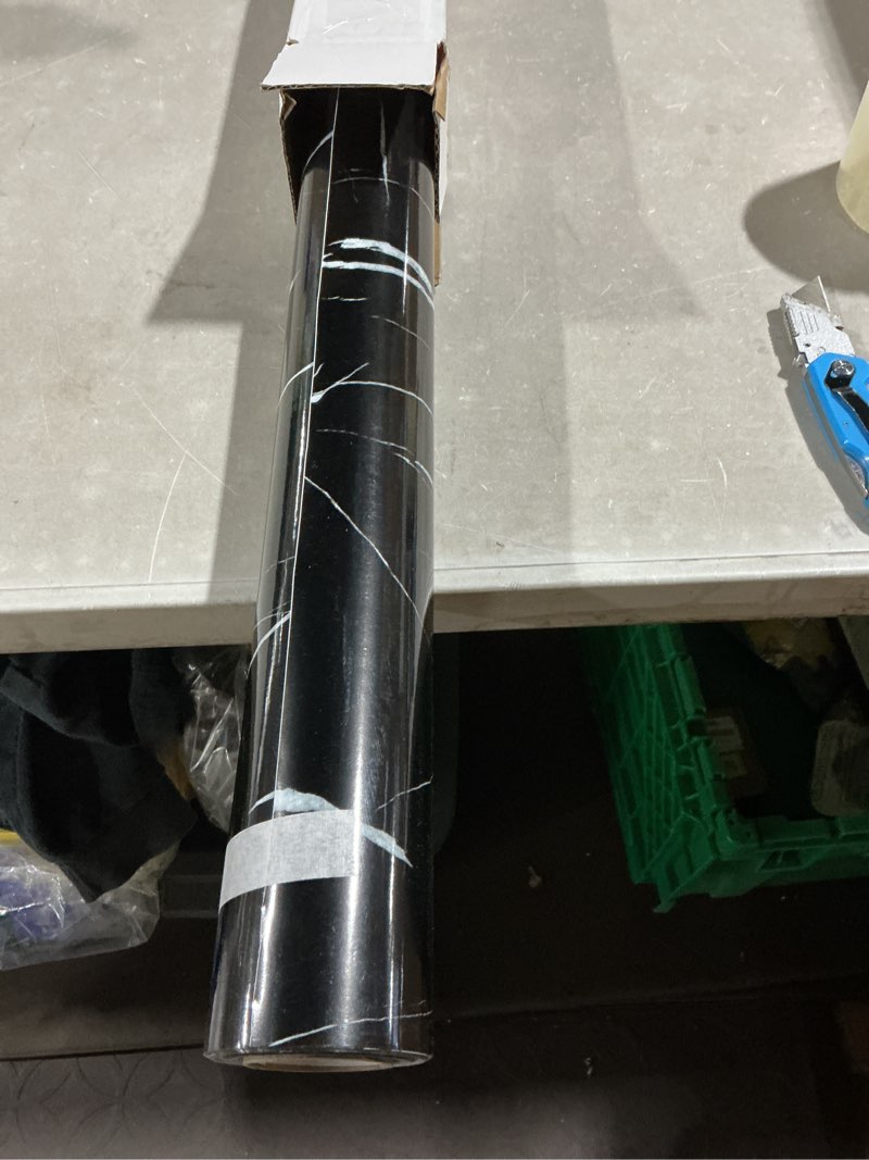 Condition photo showing Good Condition for fuku mon 24"x394" black marble wallpaper marble contact paper for countertops peel and stick countertops self adhesive waterproof removable granite wallpaper stick on kitchen bathroom 24" x 394" black