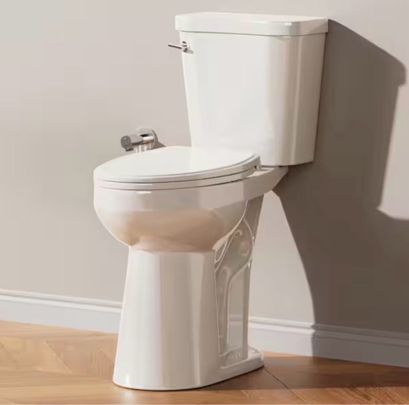 21 in. extra tall toilet, white 2-piece high toilet with elongated bowl, single flush 1.28 gpf, soft-close seat included