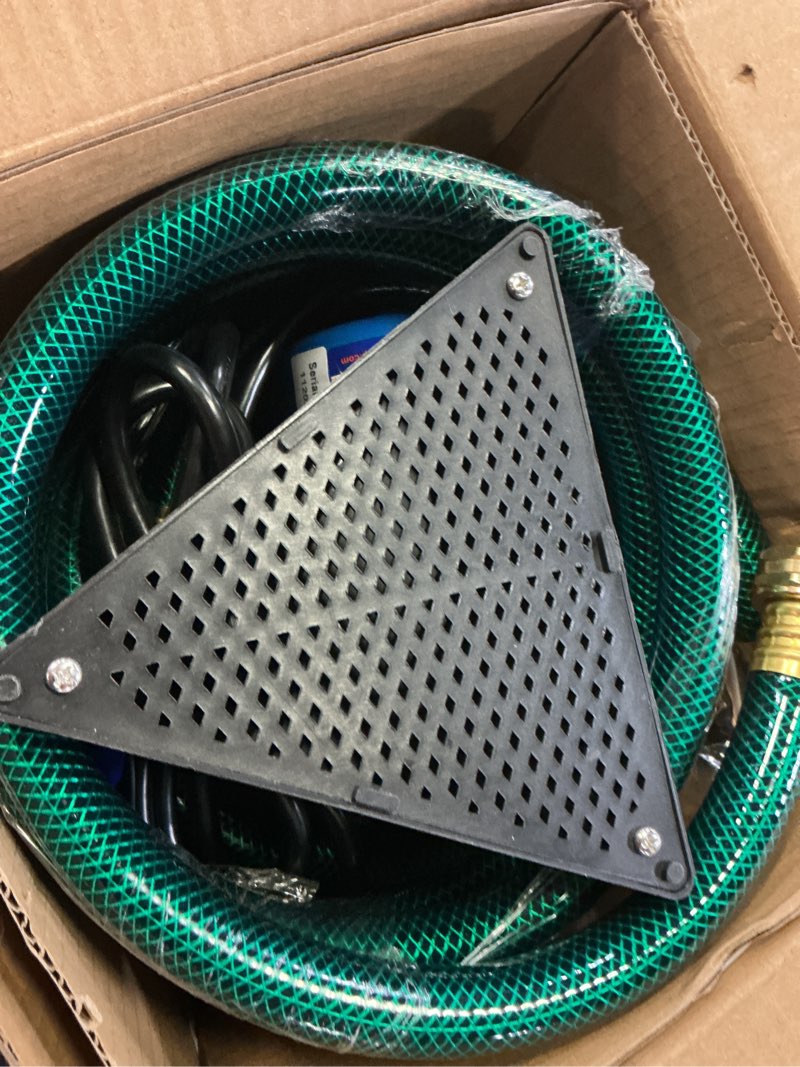 Condition photo showing Good Condition for water transfer pump, 115v 1/10 hp 330 gph electric utility pump?with on/off switch and 2 * 6 feet water hoses kit.
