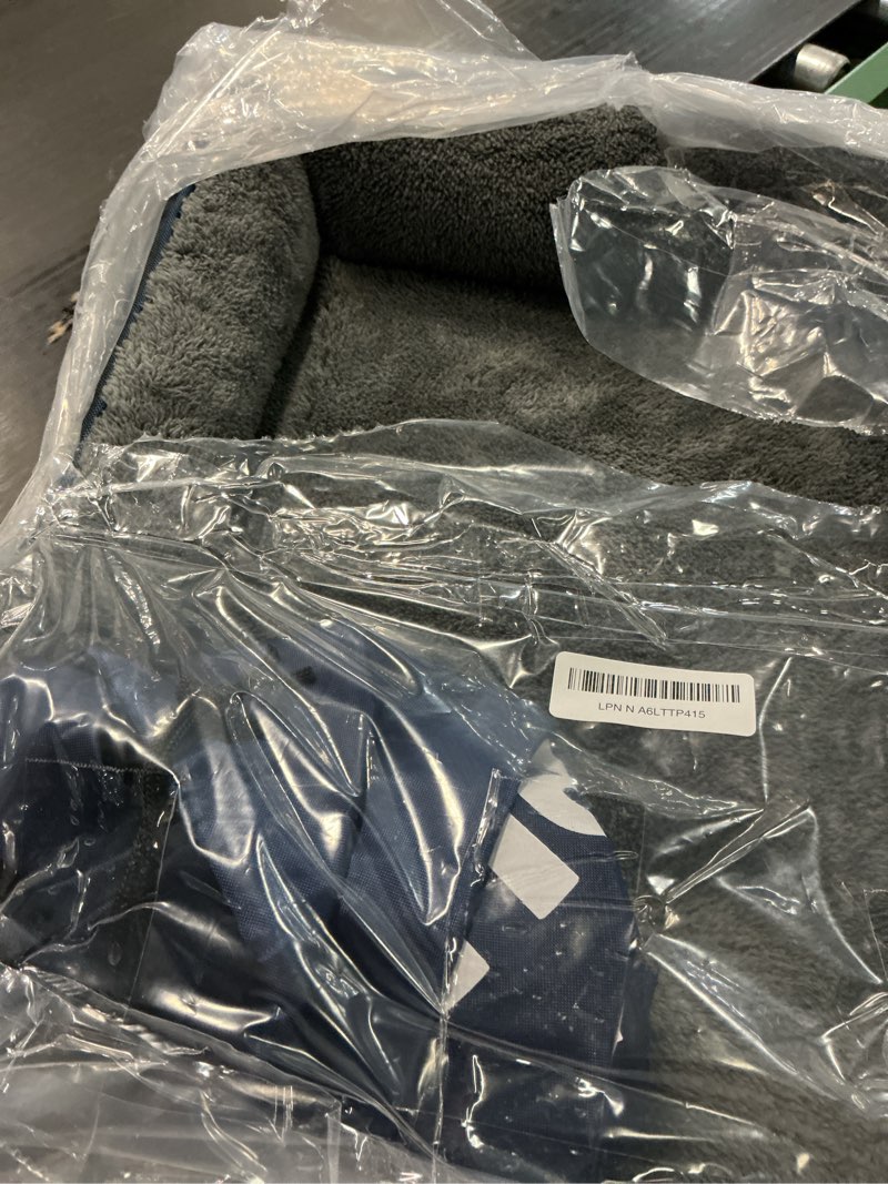 Condition photo showing Good Condition for Orthopedic Dog Beds Medium Sized Dog, Durable Egg Crate Foam Sofa Dog Bed with Washable Removable Cover, Waterproof Lining, Pet Beds for Medium Dogs, Navy 26.4"L x 21.7"W x 6.2"Th Navy Blue-Velvet