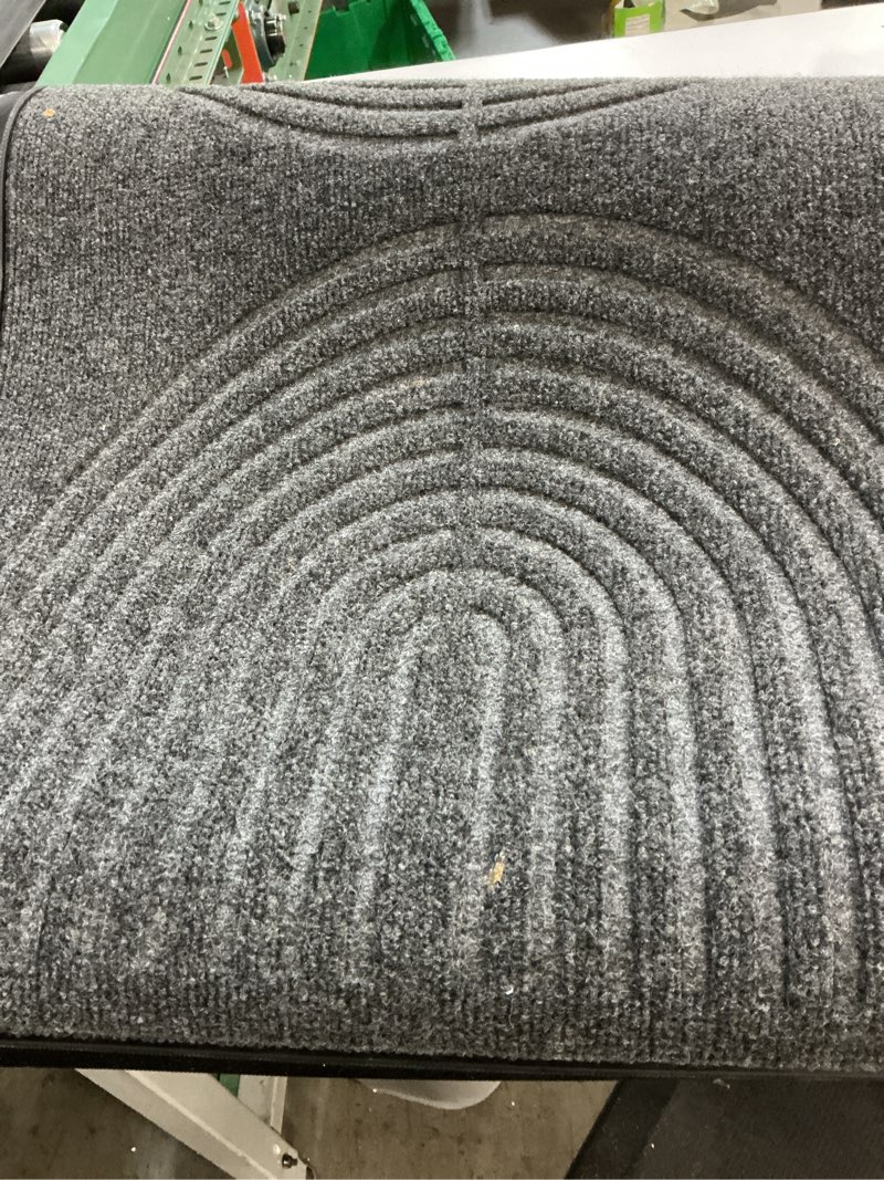 Condition photo showing As Is for RORA Front Door Mat Outside Entrance, Non Slip Outdoor Mats for Front Door, Heavy Duty Natural Rubber Floor Mat for Entryway, Patio, Garage, Porch, 24"x36", Grey 36*24inch Grey
