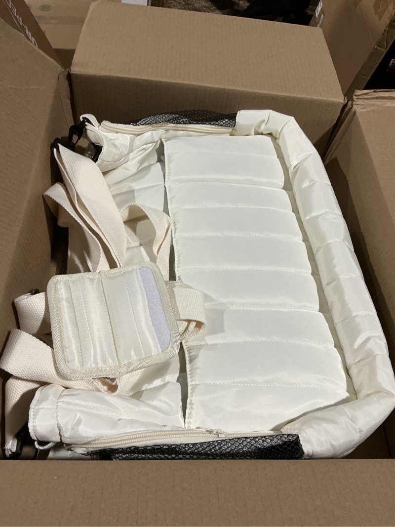 Condition photo showing As Is for Dog Purse Carrier for Small Dogs, Small Cat Purse Carrier Soft with Large Pocket, Portable Pet Carrier Tote Bag with Safe Leash (White)