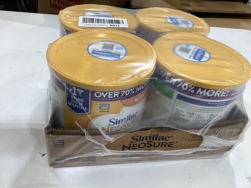 Condition photo showing As Is for similac neosure baby formula, 4 pack