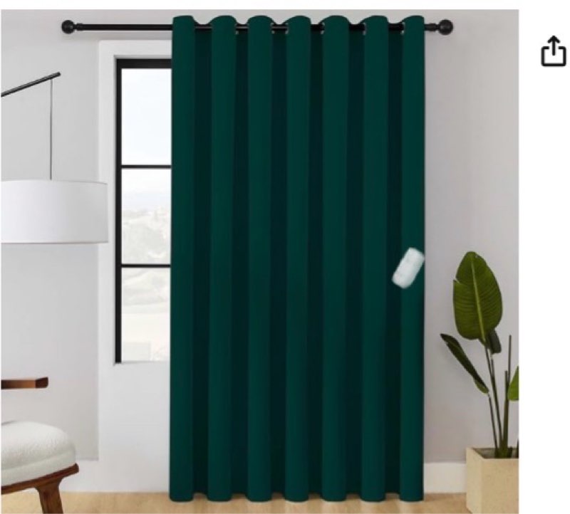 ChrisDowa Room Divider Curtain 108 Inches Long, Wide Blackout Sliding Door Curtain for Bedroom, Room