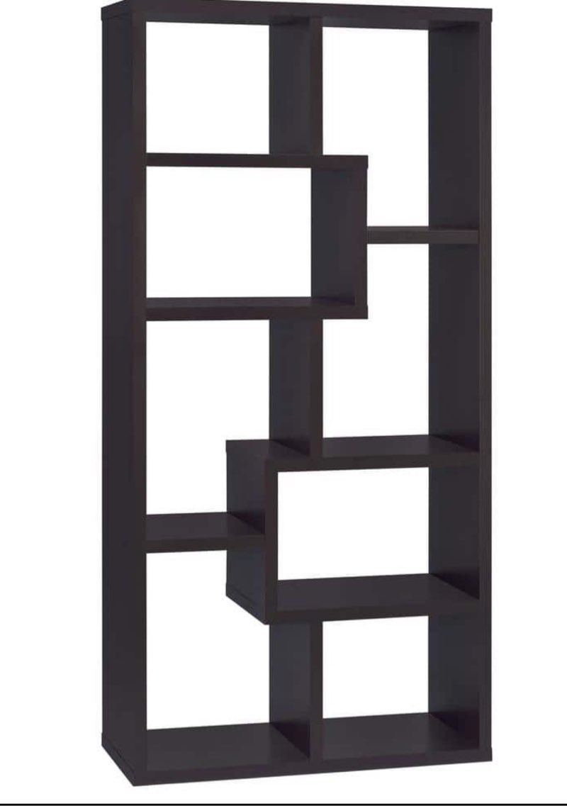 70.75" Theo 8 Shelf Bookcase Cappuccino - Coaster: Modern Laminated, Open Back, Fixed Shelves