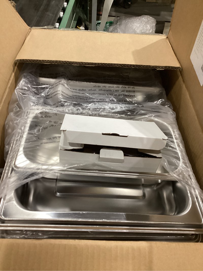 Condition photo showing Good Condition for SIMILAR TO NOT EXACT IMACONE Chafing Dish Buffet Set of 2, 8QT Stainless Steel Rectangular Chafers and Buffet Warmer Sets for Catering, Foldable Complete Set w/Half Size Food Pan, Lid, Fuel Holder for Event Party Holiday 1/2 Size Food Pan-2 Pack