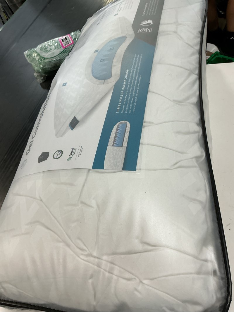 Condition photo showing As Is for z convolution pillow - gel infused dough memory foam core with gelled microfiber fill - 3 levels of support - standard - high loft