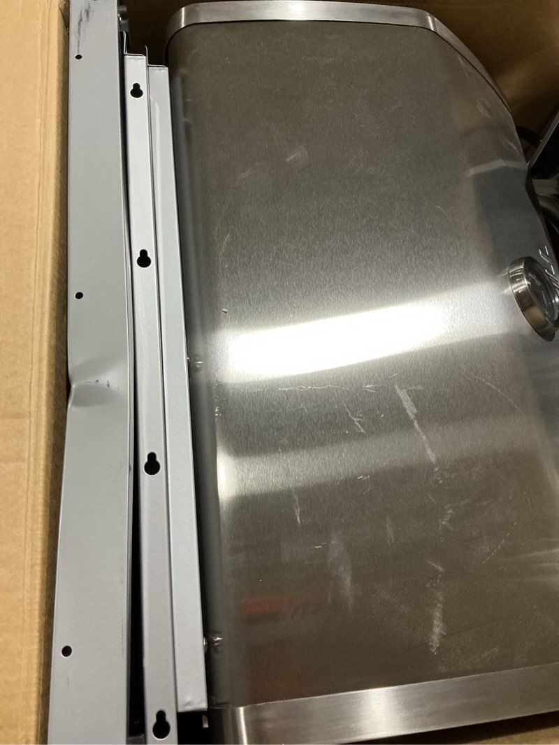 Condition photo showing As Is for 4 burner stainless steel propane gas grill with side burner