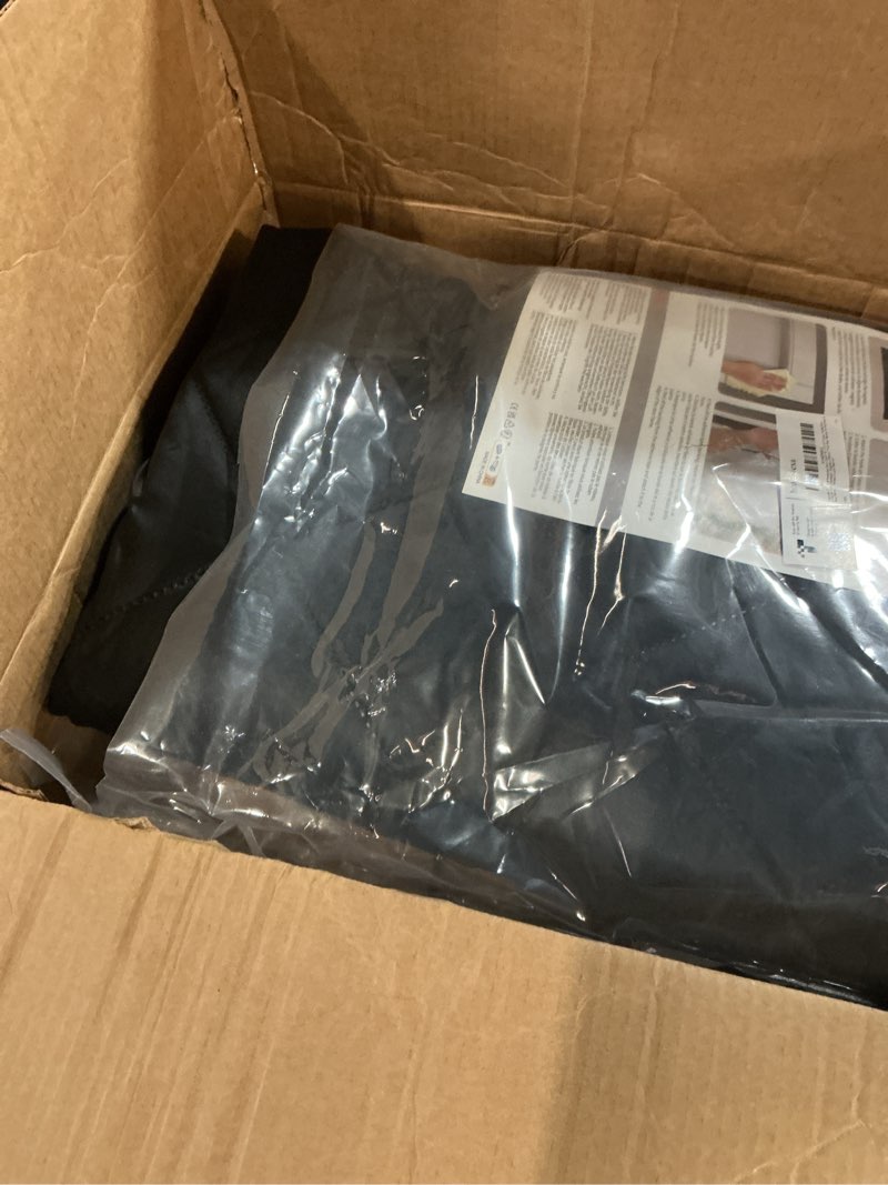 Condition photo showing Good Condition for magnetic thermal insulated door curtain for 72"x 80" doors, visible door cover for heat insulation, magnetic closure thick draft blocker blanket for doorway to keep warm in winter cool in summer fit for door 72" x 80" black + clear
