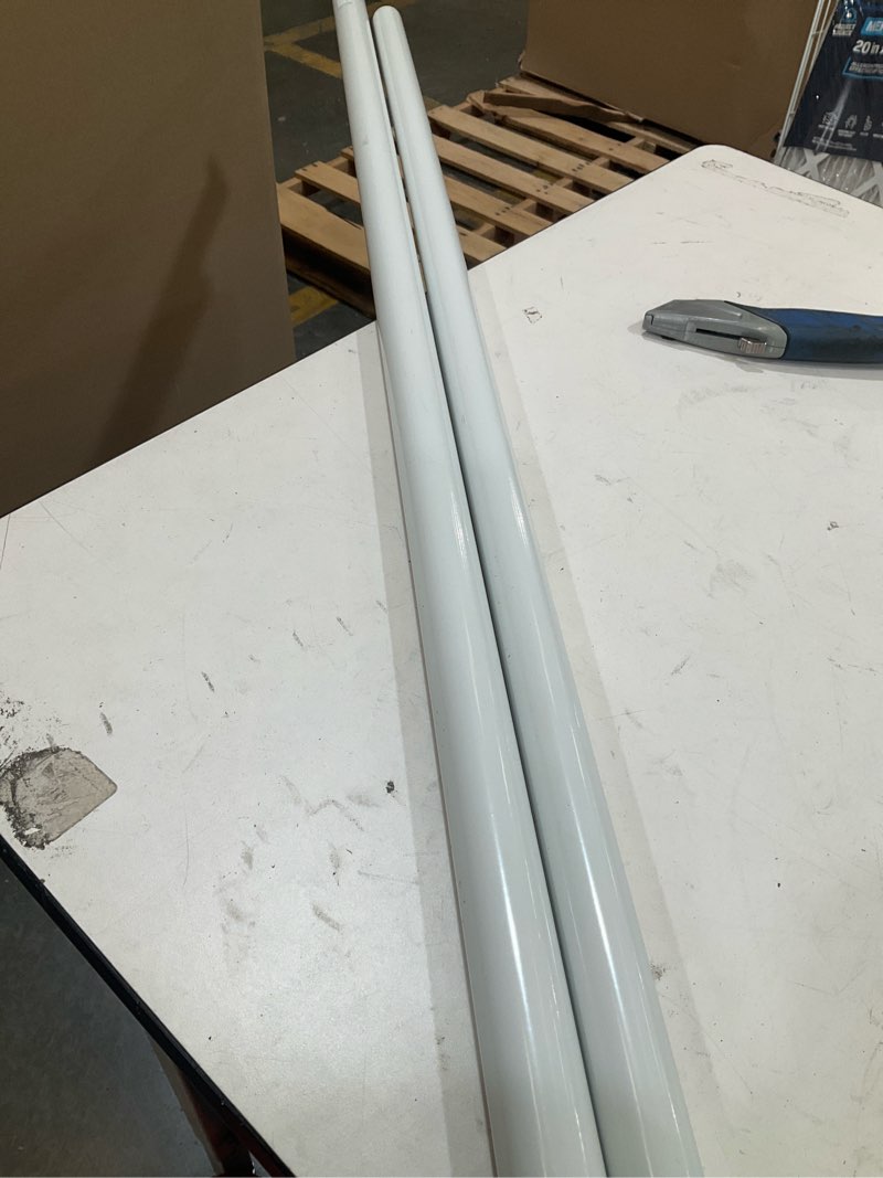 Condition photo showing As Is for project source closet rod 120-in l x 1.25-in h extendable white metal closet rod with hardware