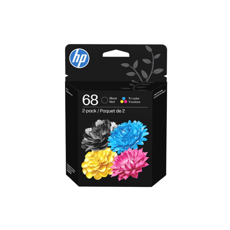 hp 68 2-pack black/tri-color original ink cartridge combo, 6l6s2tn