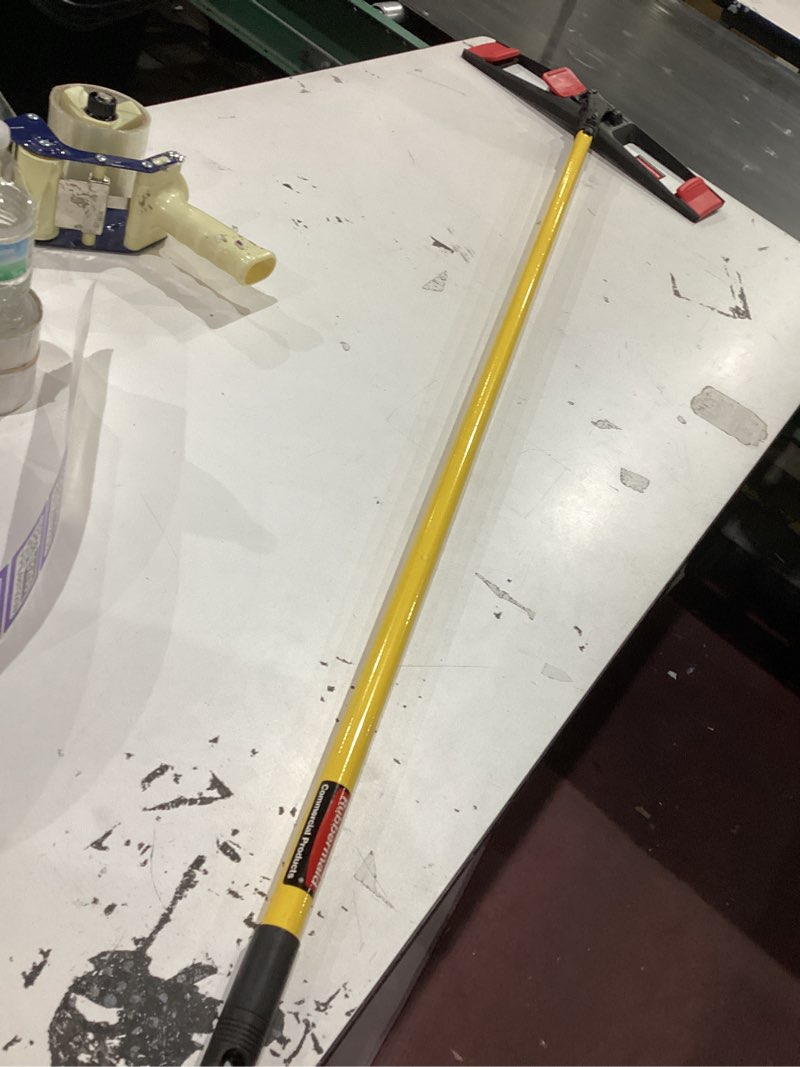 Condition photo showing As Is for rubbermaid commercial products microfiber adaptable flat mop kit for wavebrake yellow extendable handle for heavy-duty cleaning/hardwood/tile/laminated floors in kitchen/lobby/office
