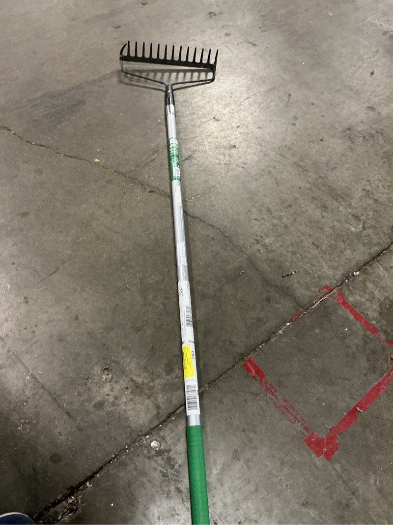 Condition photo showing Good Condition for expert gardener fiberglass long handle 14-tine bow rake with comfort end grip