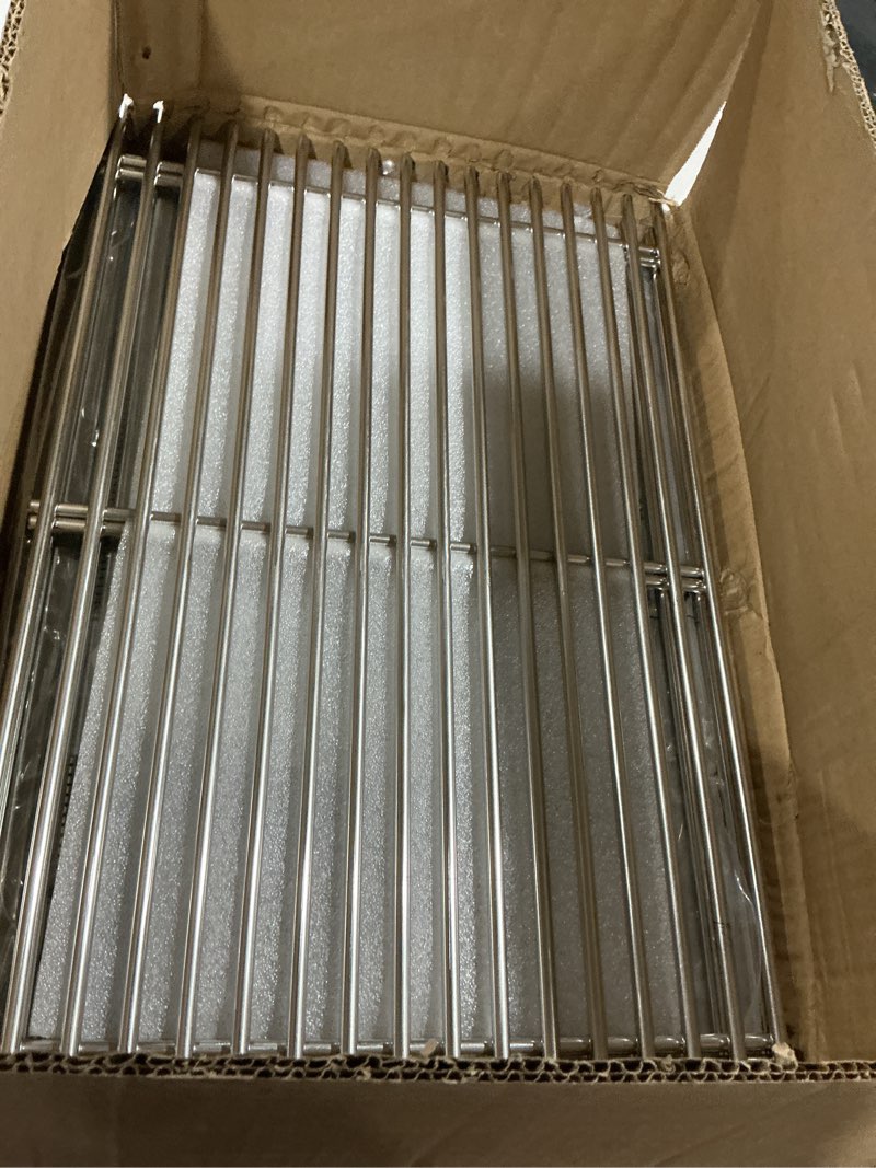 Condition photo showing Good Condition for grill parts kit for weber genesis 300 310 330 genesis e330 e310 s310 s330 ep330 s320 e320 grill parts 17.5" flavorizer bars, genesis 7528 grates heat deflector grill parts kit, 3pcs 62752 burner tube stainless steel silver-grate with 3 burner