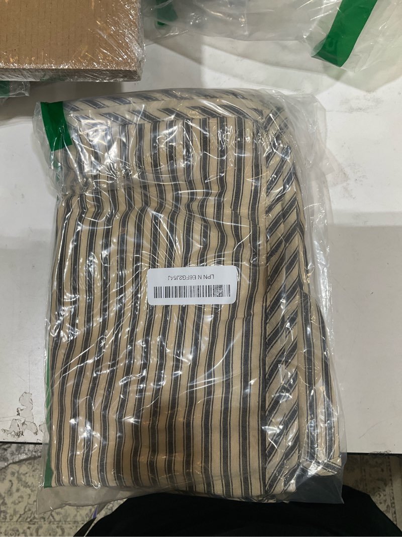 Condition photo showing Good Condition for vhc brands sawyer mill charcoal ticking stripe collection farmhouse style pillow cover sham - asstd. sizes, colors- coordinating bedding available