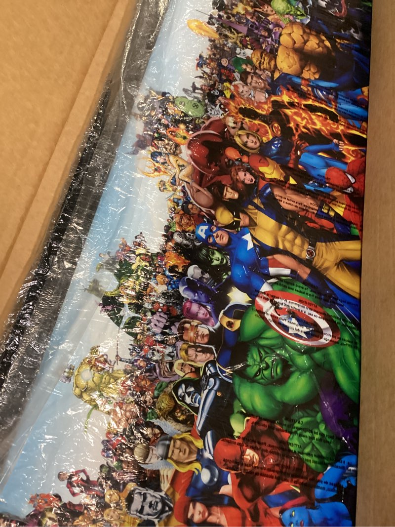 Condition photo showing New/Like New for marvel publishing - the marvel lineup 2025 wall poster, 34l" x 22.4w", black framed version black framed version 34"l x 22.4"w