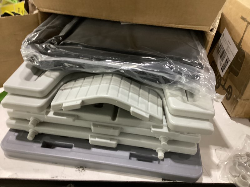 Condition photo showing As Is for Deblue Insulated Cat House Outdoor Weatherpoof Plastic Cats Houses with Escape Door Indoor Waterproof Feral/Pet Cat Shelter Outside for Puppy, Rabbit for Winter (Grey) Grey+ Insulated Liner Standard