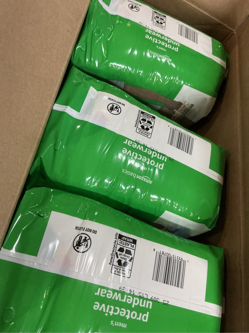 Condition photo showing New/Like New for Amazon Basics Incontinence Underwear for Men, Maximum Absorbency, X-Large, 48 Count (3 Packs of 16) X-Large 48.0