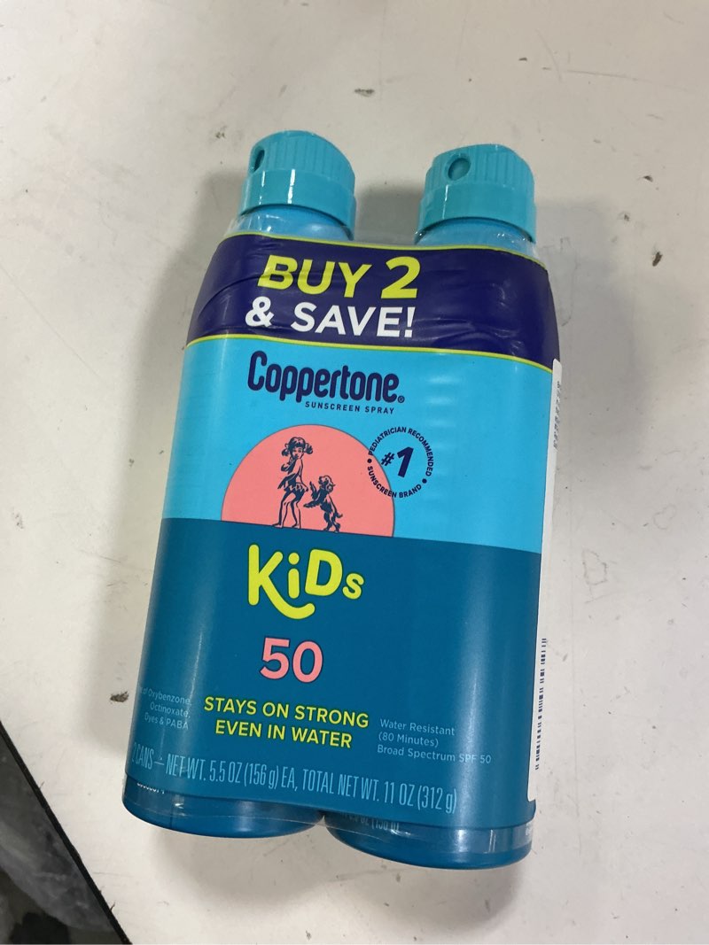 Condition photo showing Good Condition for coppertone kids sunscreen spray, spf 50 spray sunscreen for kids, 5.5 oz, pack of 2