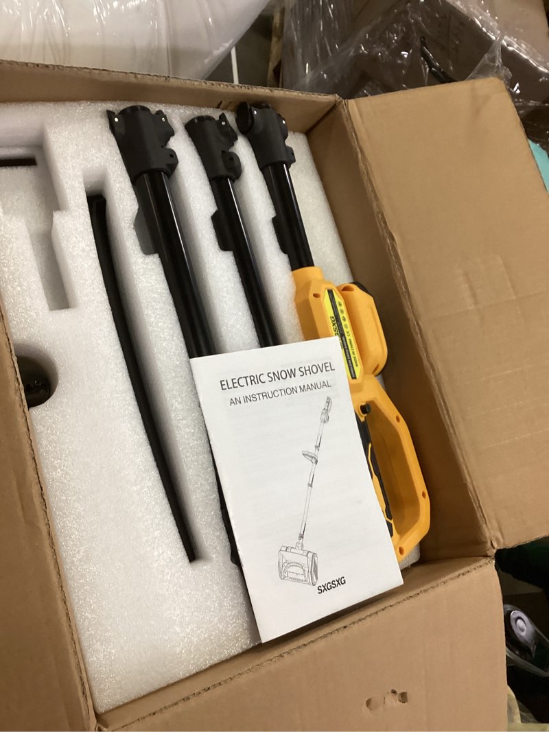 Condition photo showing New/Like New for Cordless Snow Shovel, 21V 15-Inch Electric Snow Blower Shovel 4.0Ah Battery & Charger Included, 25FT Throw Distance, Lightweight Snow Thrower for Driveway, Steps, Patio, Sidewalk 1 1*Battery