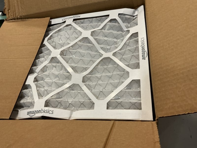 Condition photo showing As Is for amazon basics 14x20x1 air filter, merv 8 ac furnace filters, allergy control, electrostatic, removes dust pollen and lint, 6-pack (actual size: 13.75" x 19.75" x 0.75") 14x20x1 merv 8