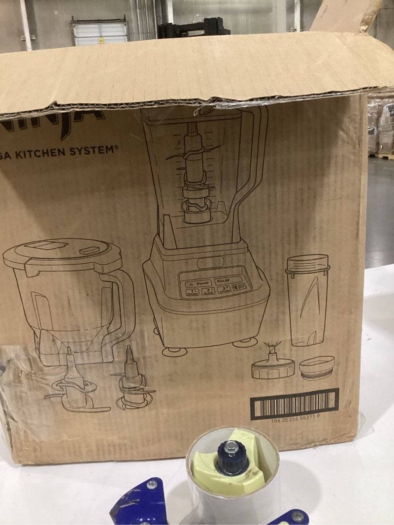 Condition photo showing As Is for Ninja Kitchen System | All-in-One Food Processor & Blender for Smoothies | Includes Pitcher, Travel Cup, & 8-Cup Bowl | Makes Salsa, Dough, Shakes, & Frozen Drinks | 120 Volts | Black | BL770AMZ Pitcher + Bowl + (1) 16-oz. Cup