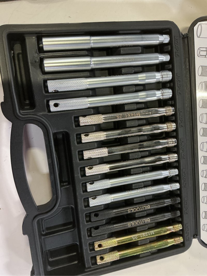 Condition photo showing Good Condition for bilitools 14 piece master wheel hanger alignment pin set, wheel stud pilot pins m12x1.25, m12x1.5, m12x1.75, m14x1.25, m14x1.5, m16xp1.5, m12xp1.5