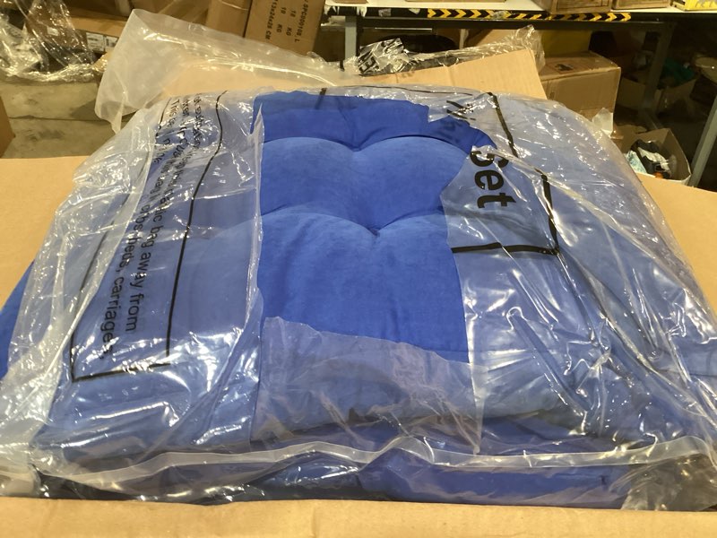 Condition photo showing As Is for juexica 4 sets outdoor patio chair cushions seat high back tufted pillow replacement rocking chair cushions pads for patio summer seasonal indoor home office(royal blue) royal blue 17 x 17 inch