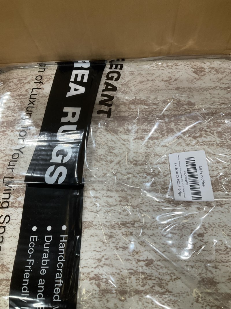 Condition photo showing New/Like New for 8x10 Area Rugs for Living Room, Non-Slip Backing Large Washable Rug for Nursery Room, Vintage Abstract Bedroom Rugs, Thin Indoor Home Decor Soft Farmhouse Rug (8'x10', Beige/Ivory) Beige/Ivory 8' x 10' (Rectangular)