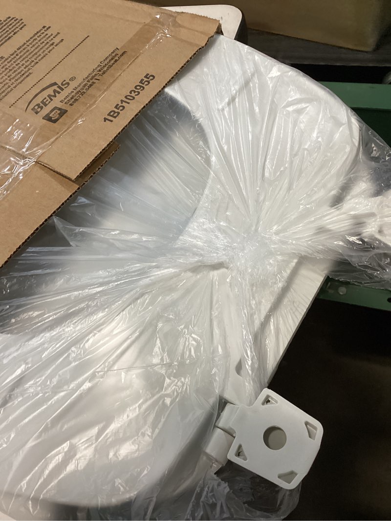 Condition photo showing As Is for bemis 70 durable plastic toilet seat, round, white