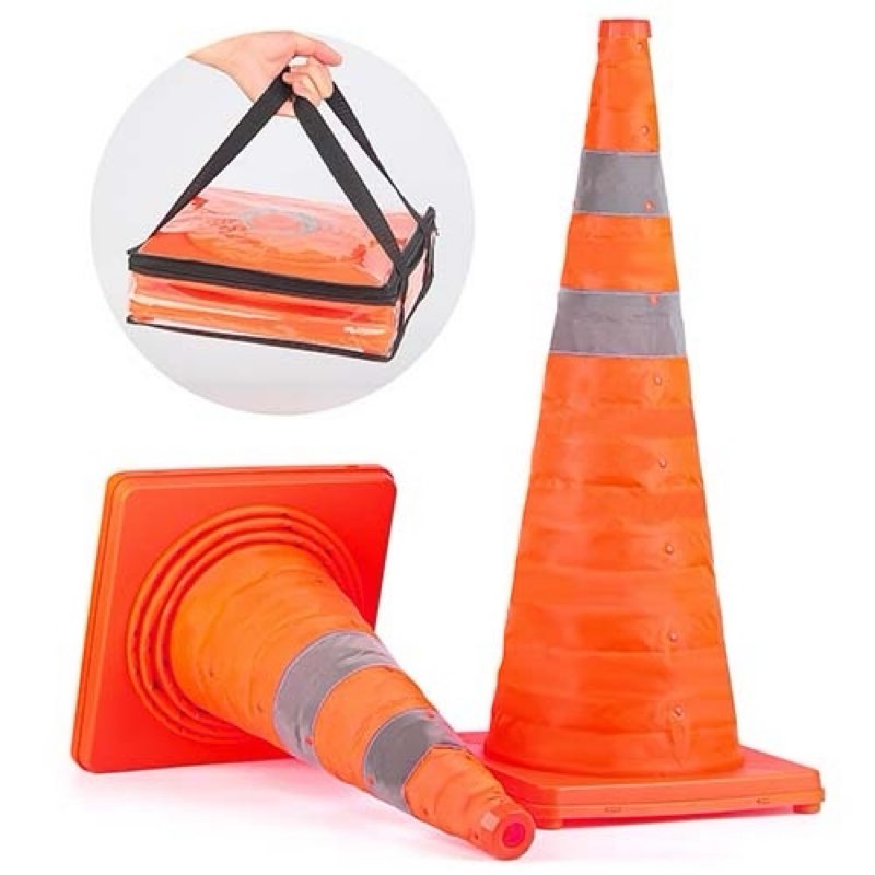 battife [4 pack] 28'' inch collapsible traffic safety orange cones, multi purpose pop-up cones and reflective collar, for road parking, driving practice