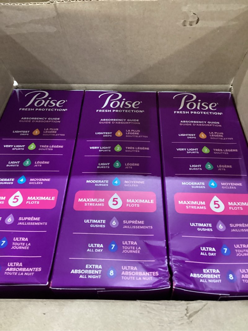 Condition photo showing New/Like New for Poise Ultra Thin Incontinence Pads for Women  5 Drop  Maximum Absorbency  Long  108Ct