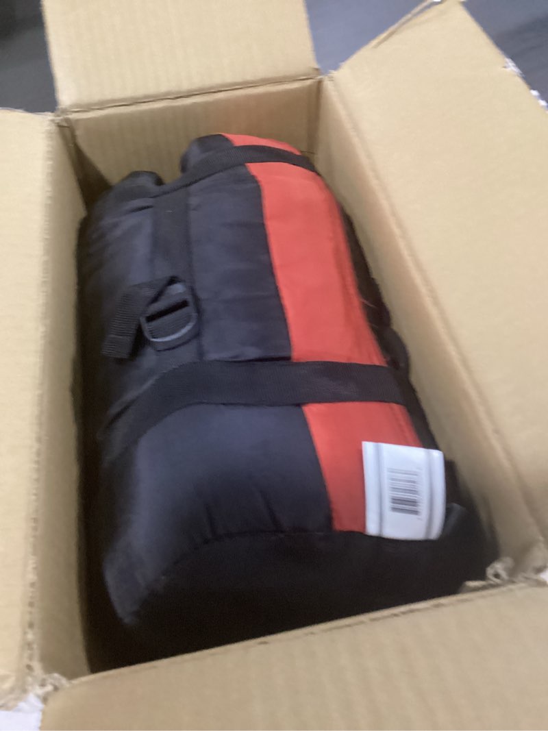 Condition photo showing Good Condition for Teton LEEF Lightweight Mummy Sleeping Bag Perfect for Camping, Hiking, and Backpacking; Cold Weather Option, Compression Sack Included Fire/Slate 20F Short BAG