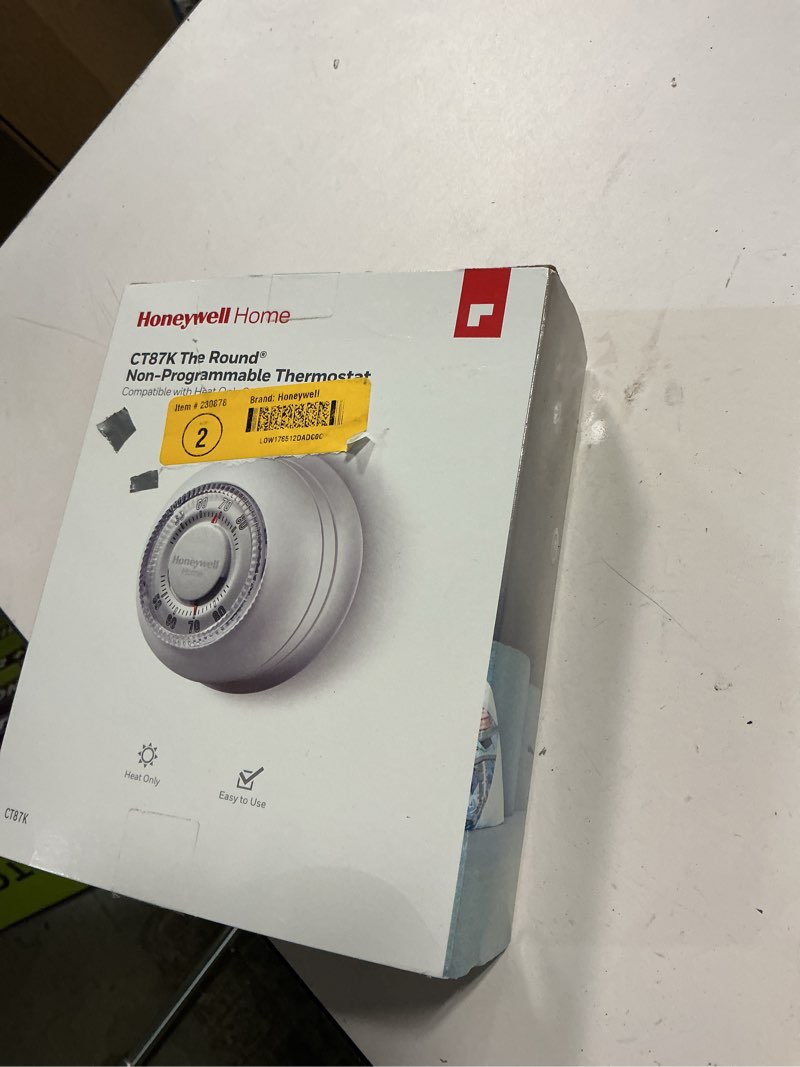 Condition photo showing As Is for Honeywell Home CT87K Round Heat Only 24-Volt Mechanical Non-Programmable Thermostat