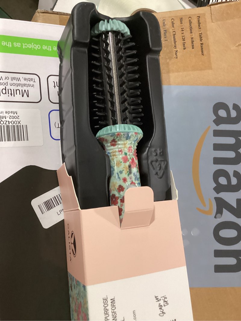 Condition photo showing Good Condition for calista gogo mini heated round brush, corded on-the-go styling, retrofloral | compact 7", corded travel tool, touch up + curl, 1" barrel, heats to 365°f; dual voltage 100-240v | ionic + ceramic for shine retro floral