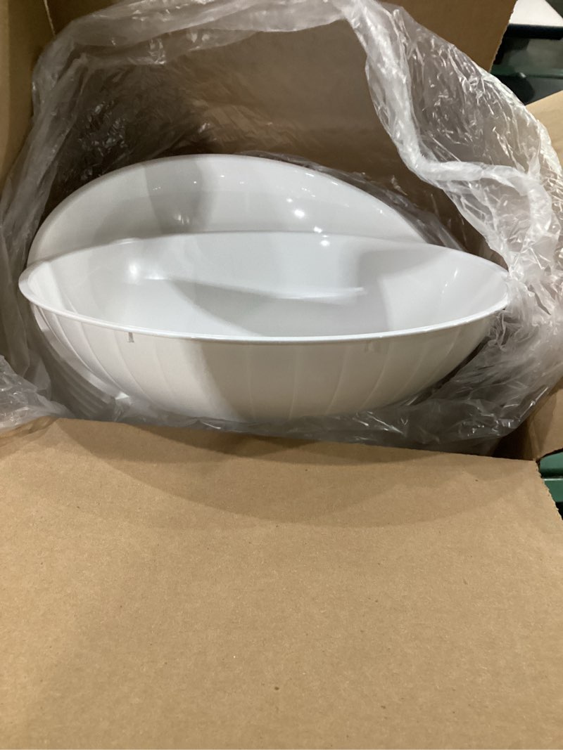 Condition photo showing Good Condition for cedilis 24 pack disposable plastic bowls, 1gal  white serving bowl, large soup bowls salad bowl for dinner, parties, weddings, picnics