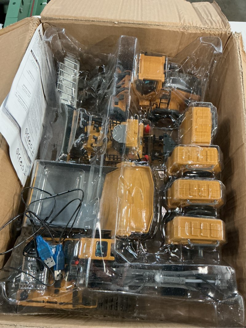 Condition photo showing Good Condition for remote control excavator (11-channel), dump truck, bulldozer, loader (9-channel), 2.4ghz remote control construction vehicles, metal construction, with cool lights and sound effects, 4-pcs four in one