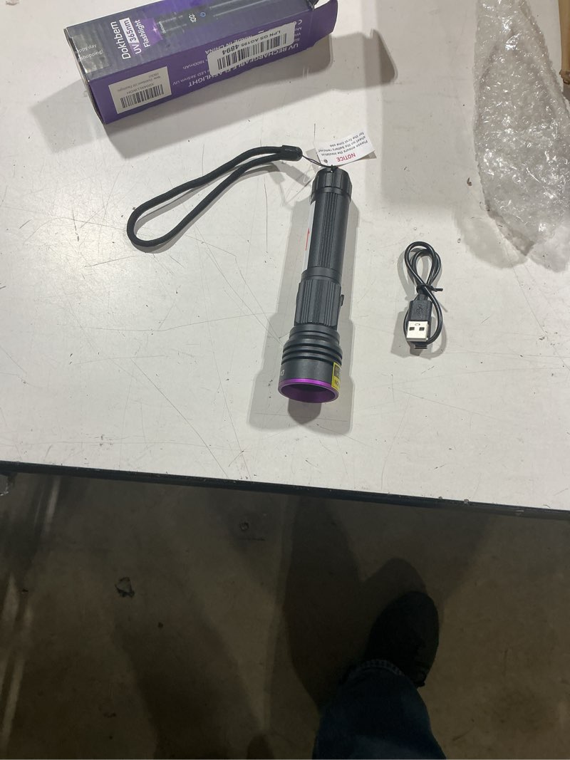 Condition photo showing Good Condition for 365nm uv flashlight rechargeable, black light flashlight with lcd display, powerful ultraviolet lights for pet urine detection, resin curing, rockhounding, scorpion, uranium glass, a/c leak