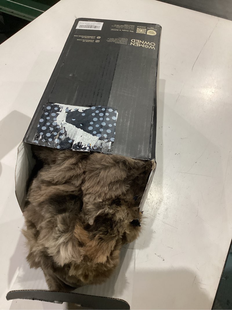Condition photo showing Good Condition for evergrace ultra soft luxury fluffy faux rabbit fur throw blanket, thick warm bubble throw for bed, cozy plush reversible blankets for couch, chair, sofa, mocha brown, 50x60 inches marble mocha brown 50"x60"