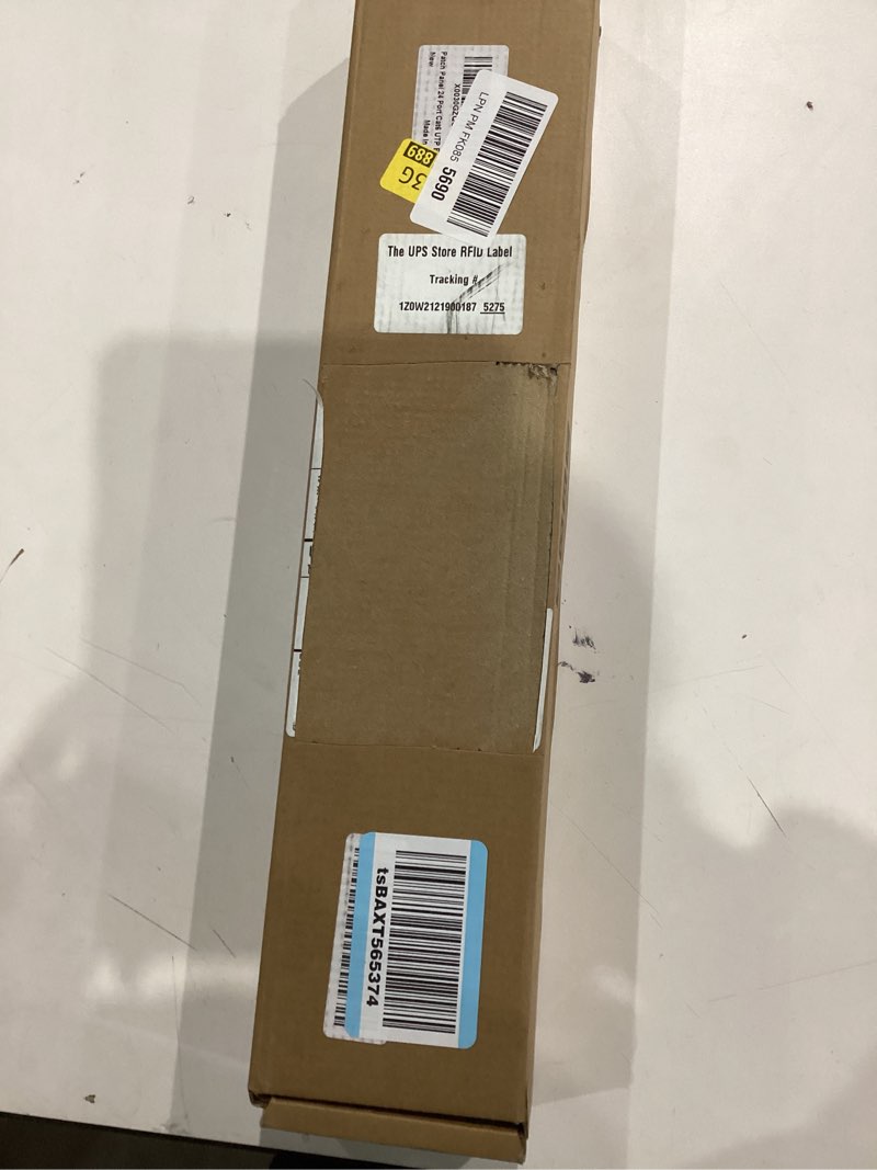 Condition photo showing As Is for Rapink Patch Panel 24 Port Cat6 with Inline Keystone 10G Support, Pass-Thru Coupler Patch Panel UTP 19-Inch with Removable Back Bar, 1U Network Panel for Cat6, Cat5e, Cat5 Cabling 24 Port CAT6 Black