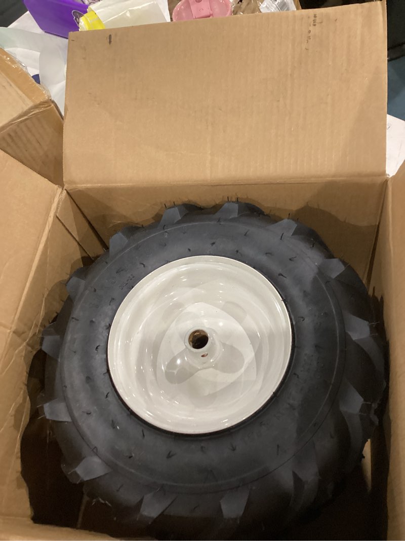 Condition photo showing Good Condition for GICOOL 13x5.00-6" Tiller Tire and Wheel, ?3/4" Axle Size?, 3-1/8" Centered Hub, Compatible with Craftsman & Troy-Bilt Tiller Replacement