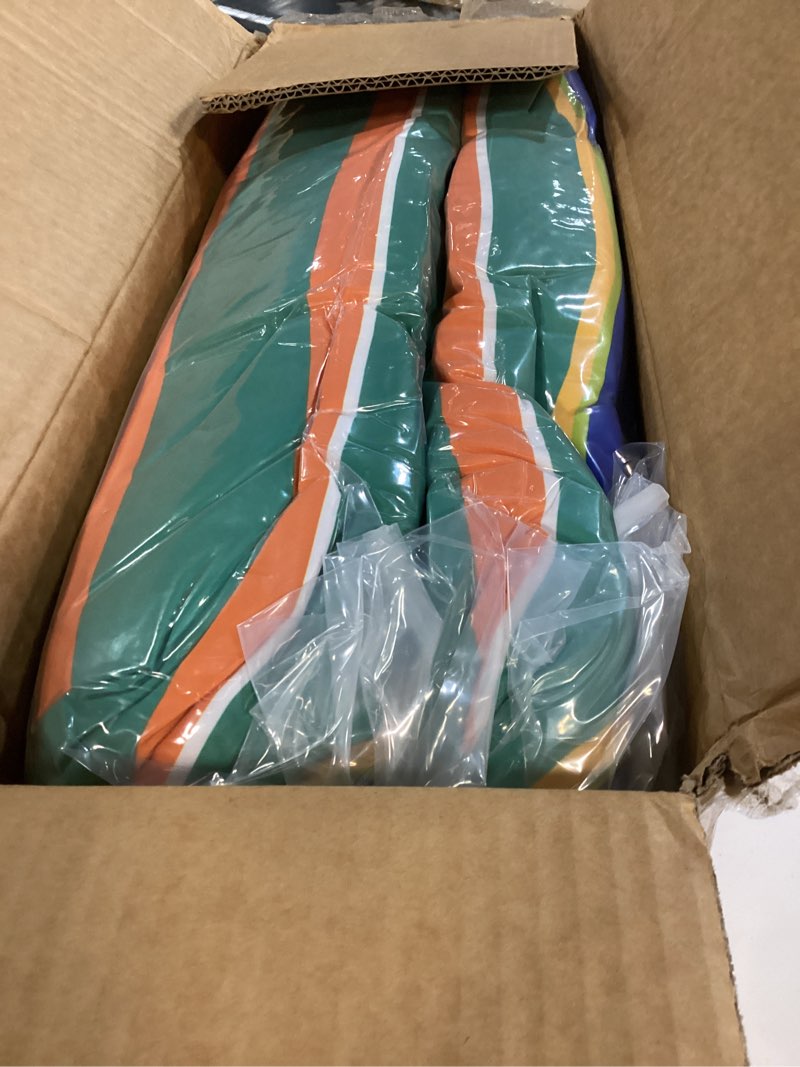 Condition photo showing New/Like New for FUNBERRY Adirondack Chair Cushions Set of 2, Thicken Comfy Cushions for Rocker Non Slip Fade Shield Waterproof High Back with Ties Stripe 2 Pack